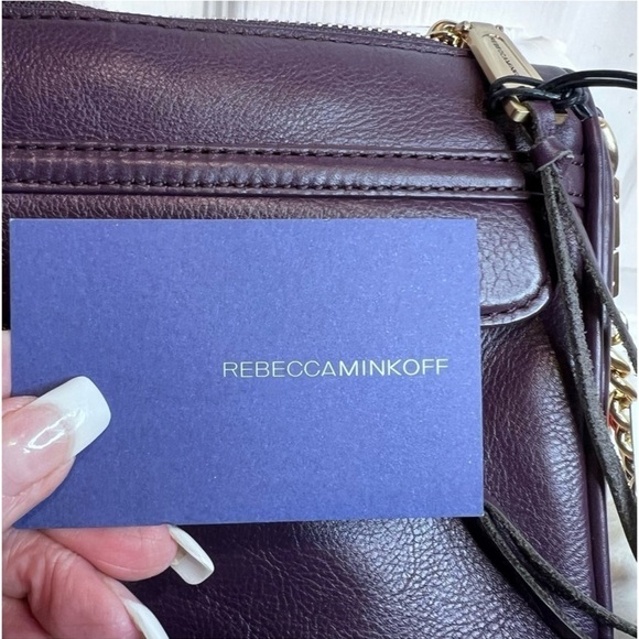 Rebecca Minkoff Mini Mac Purple Crossbody Bag with Gold Hardware - Picture 9 of 13